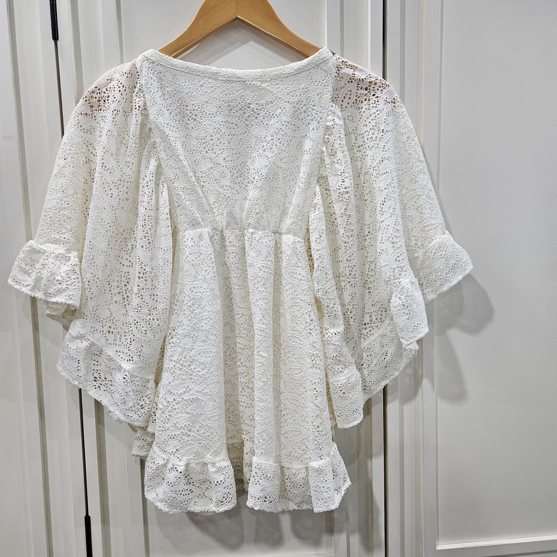 레이스 프릴 케이프 블라우스 상품이미지5
