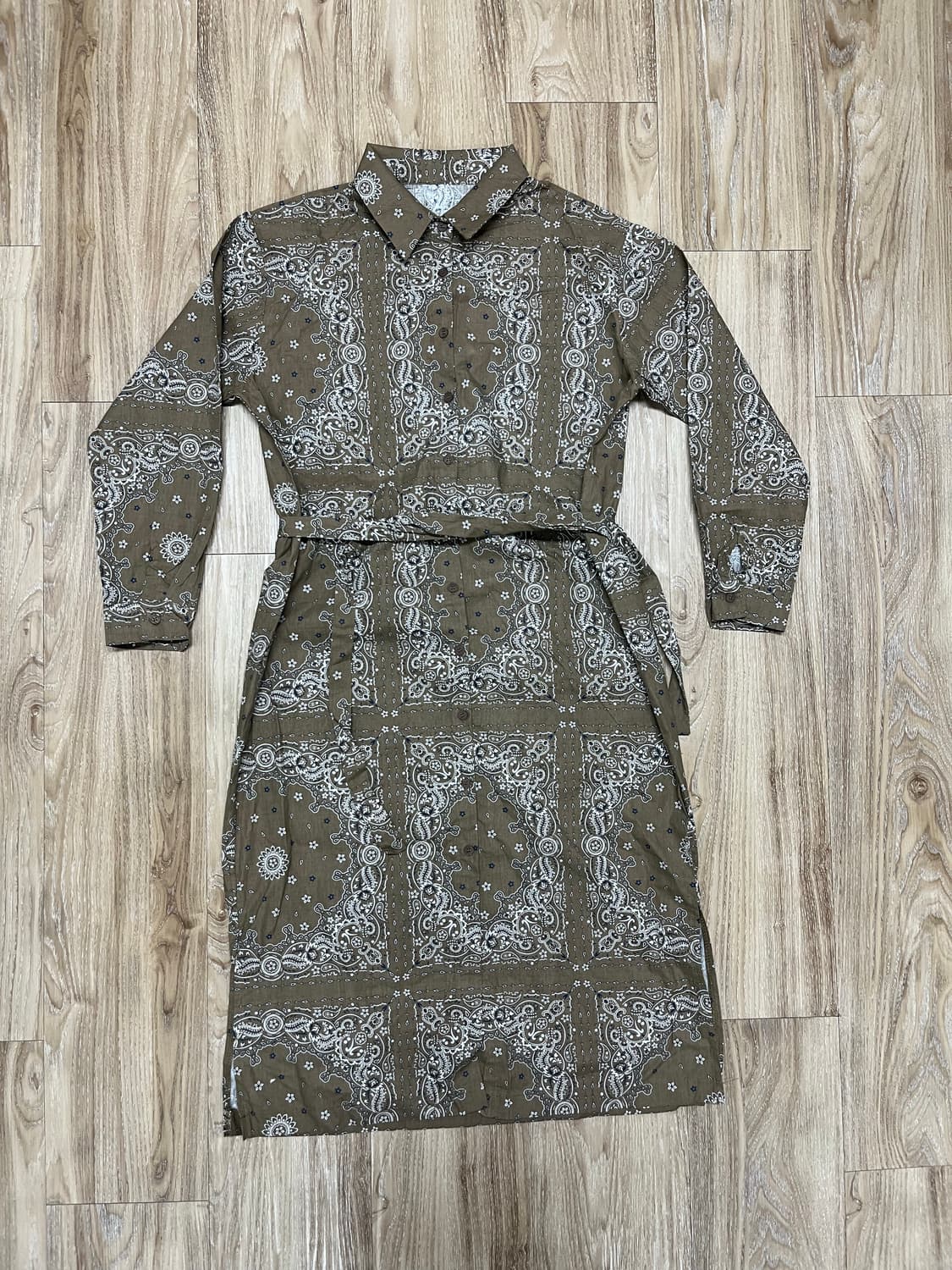 페이즐리 셔츠 원피스 상품이미지1