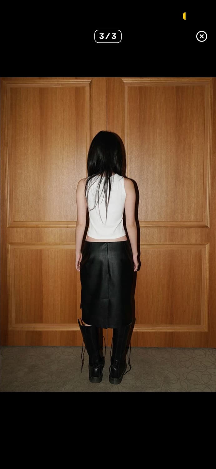 데어드 eyelet strap midi reather skirt 상품이미지3