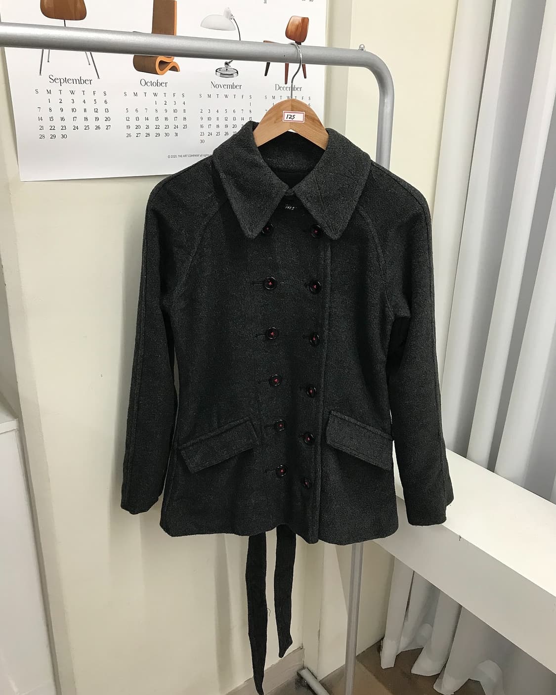 스투시 로고 울 더블 피코트 상품이미지3