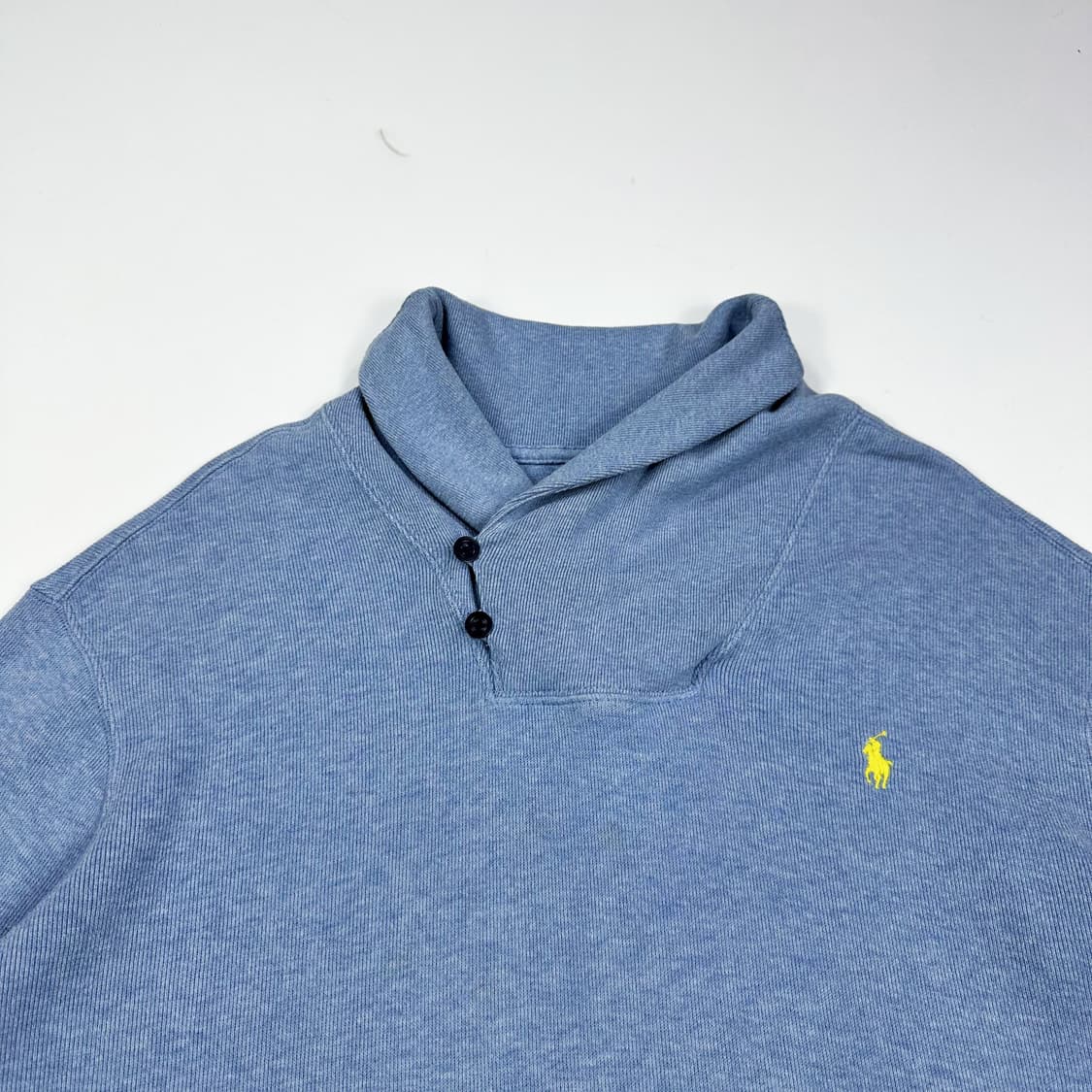 폴로 랄프로렌 포니 스카이 블루 숄카라 니트 (XXL) 상품이미지1