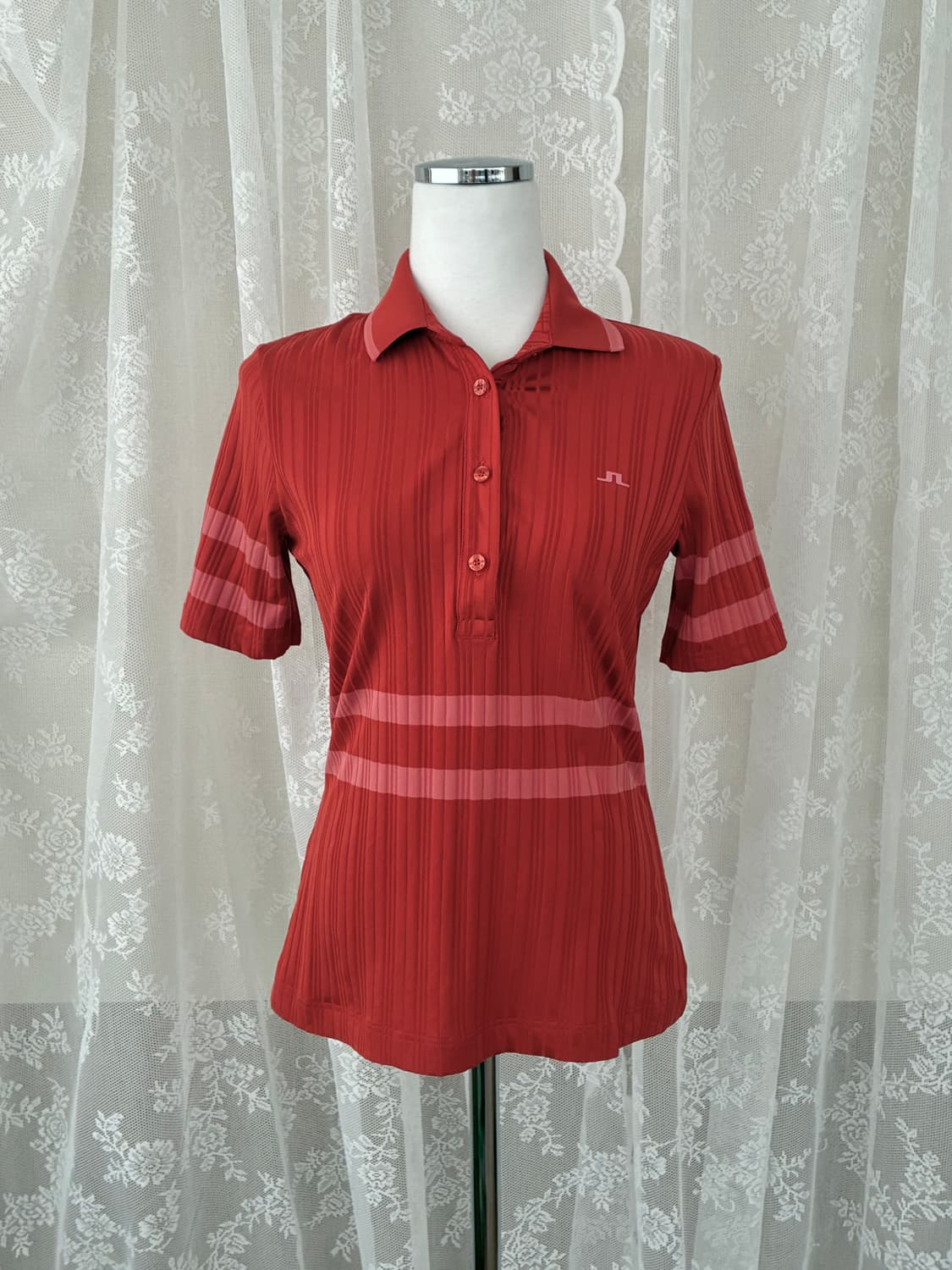 S) 제이린드버그 골지 폴로 반팔 티셔츠 오렌지 상품이미지1