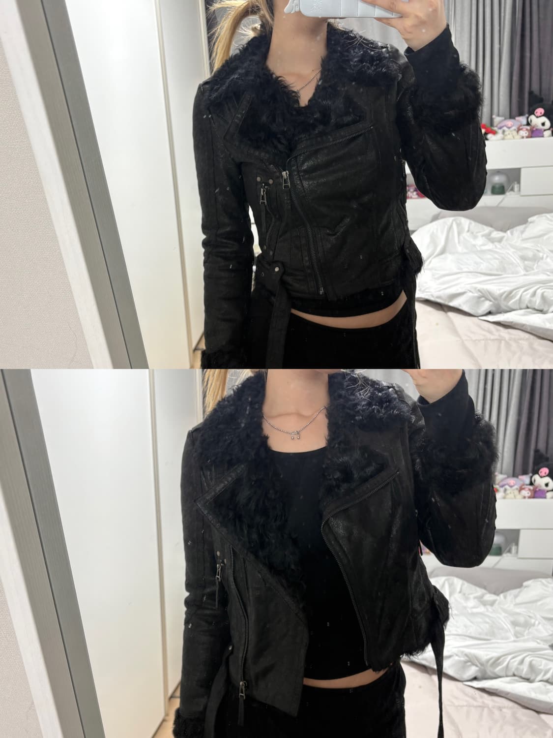 빈티지 리얼퍼 레더 자켓 무스탕 상품이미지5