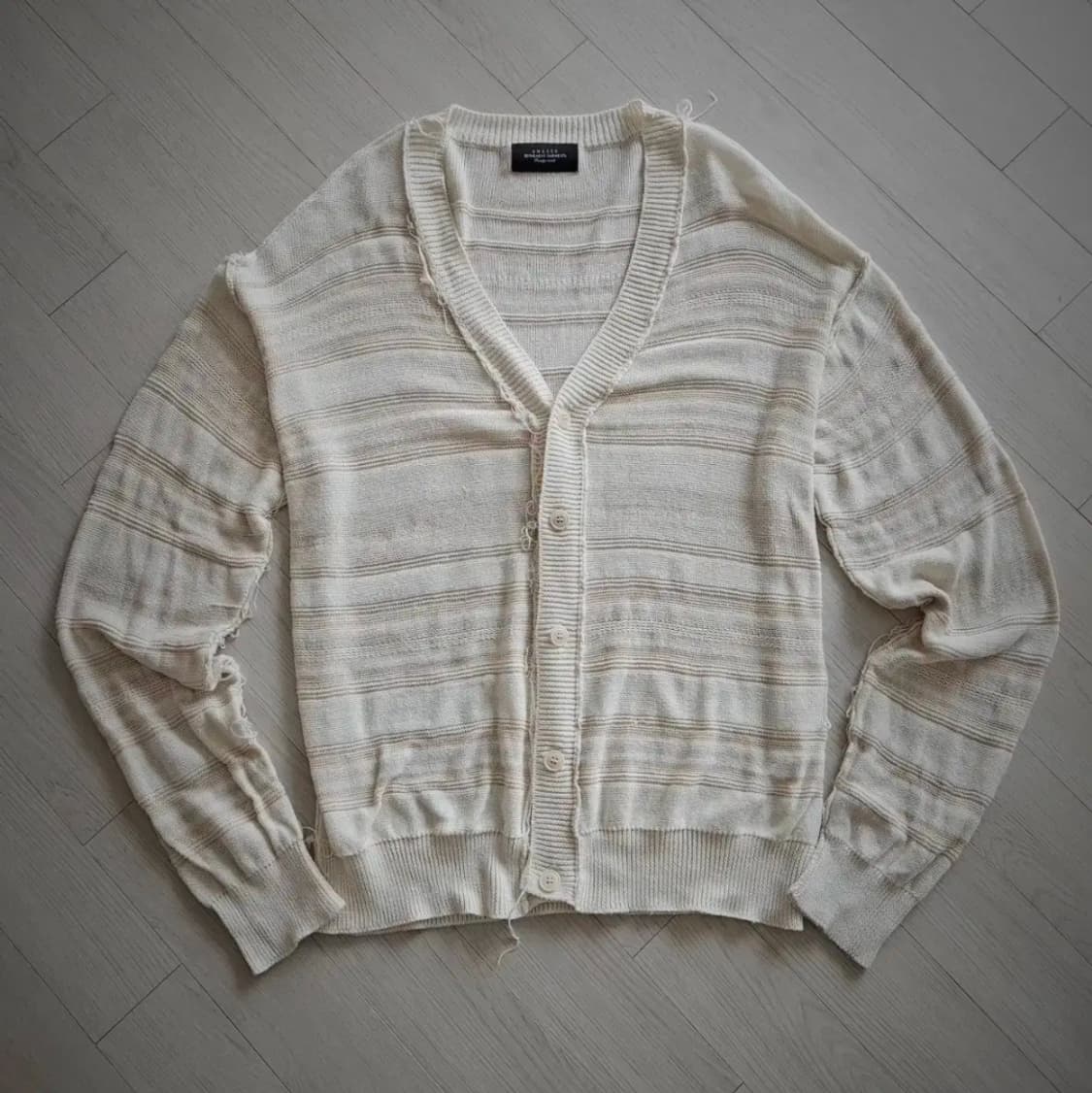 언유즈드 실크 컷디자인 오버 가디건 상품이미지1