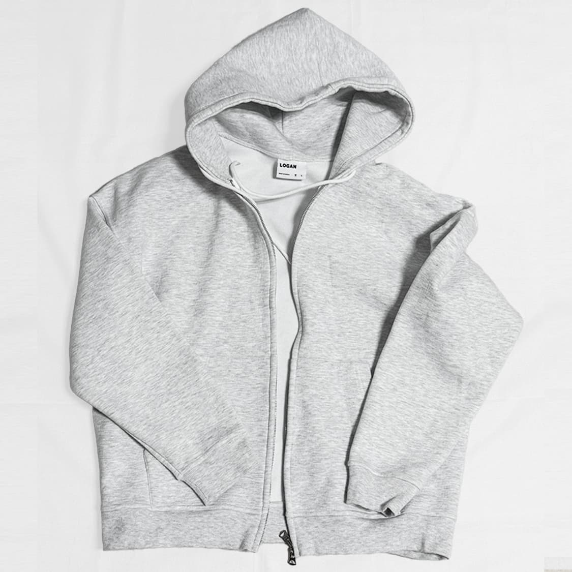 Logan 오트밀 헤비스웻후드 상품이미지1