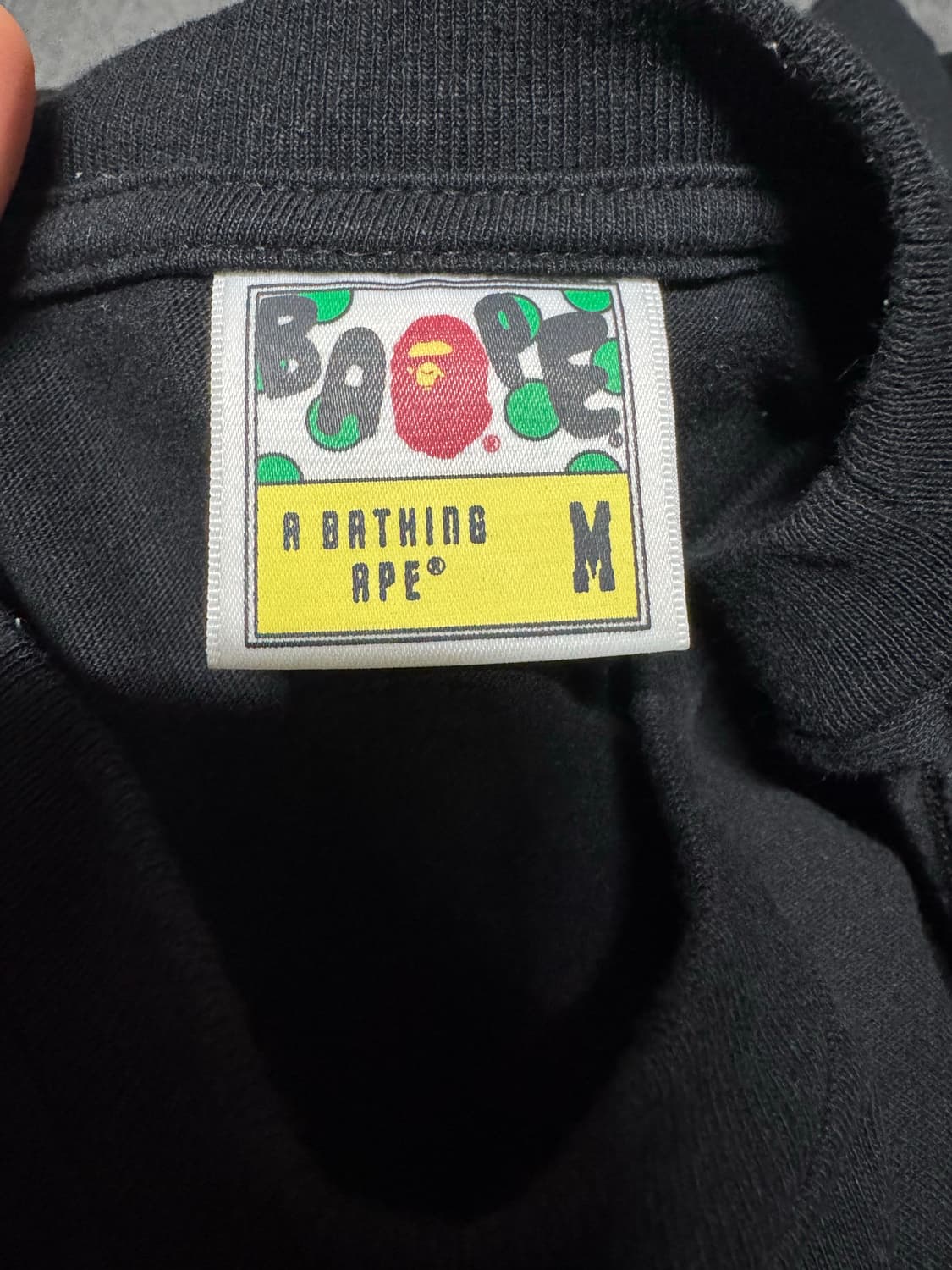 베이프 ABC 카모 바이 베이싱 에이프 티셔츠 블랙 그린 상품이미지4