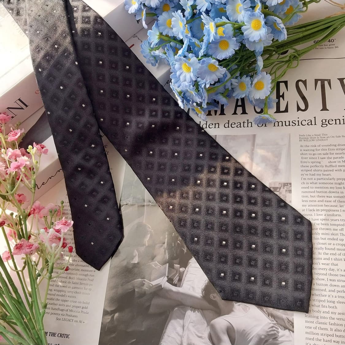 GIORGIO ARMANI 조르지오 아르마니 실크 기하 자카드 넥타이 9 상품이미지2