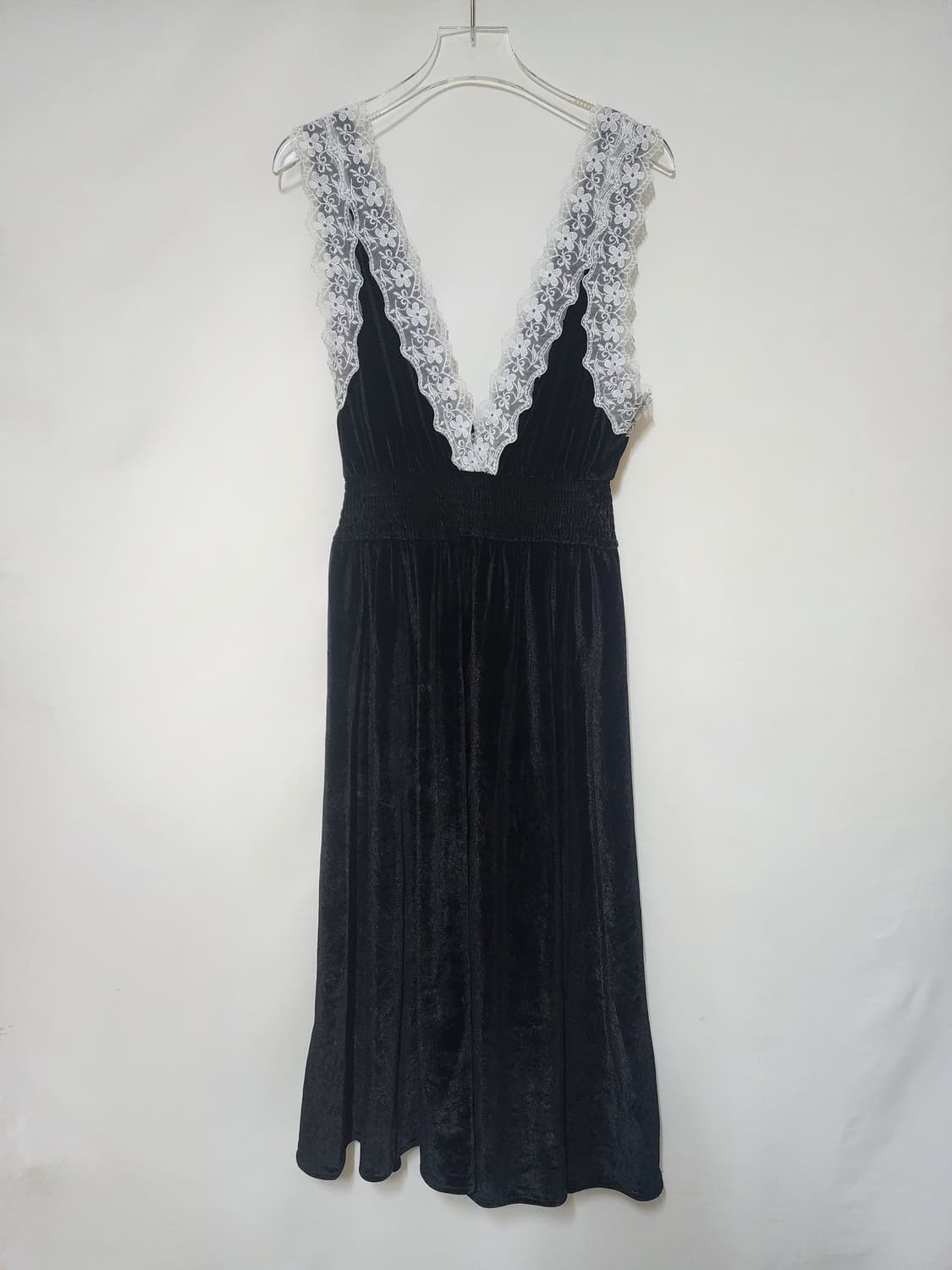 레이스 벨벳 나시 롱원피스 상품이미지1