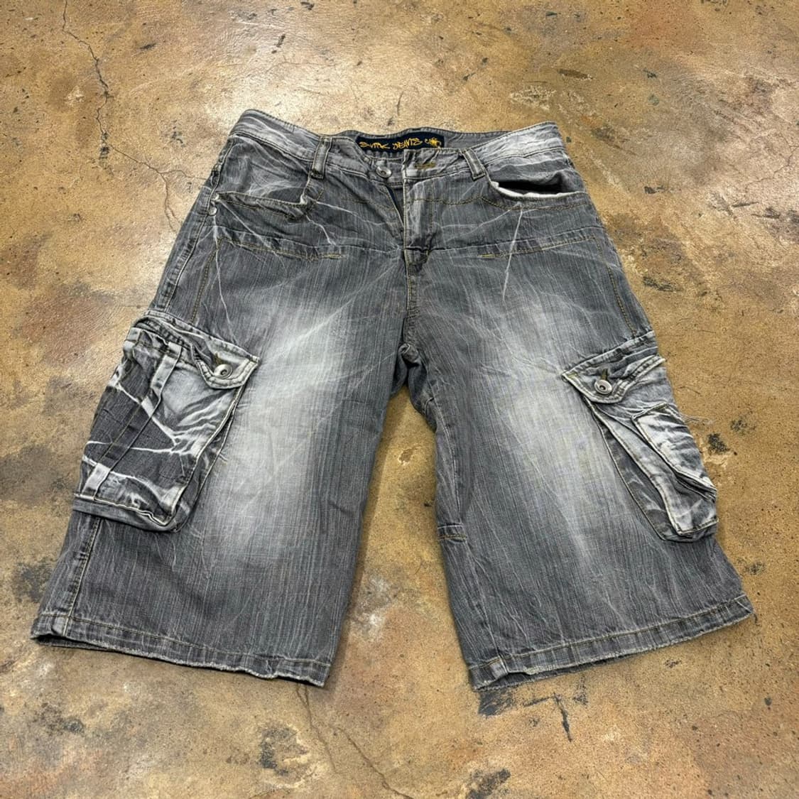 [정품/L] s.nik 흑청 워싱 카고 버뮤다  상품이미지2