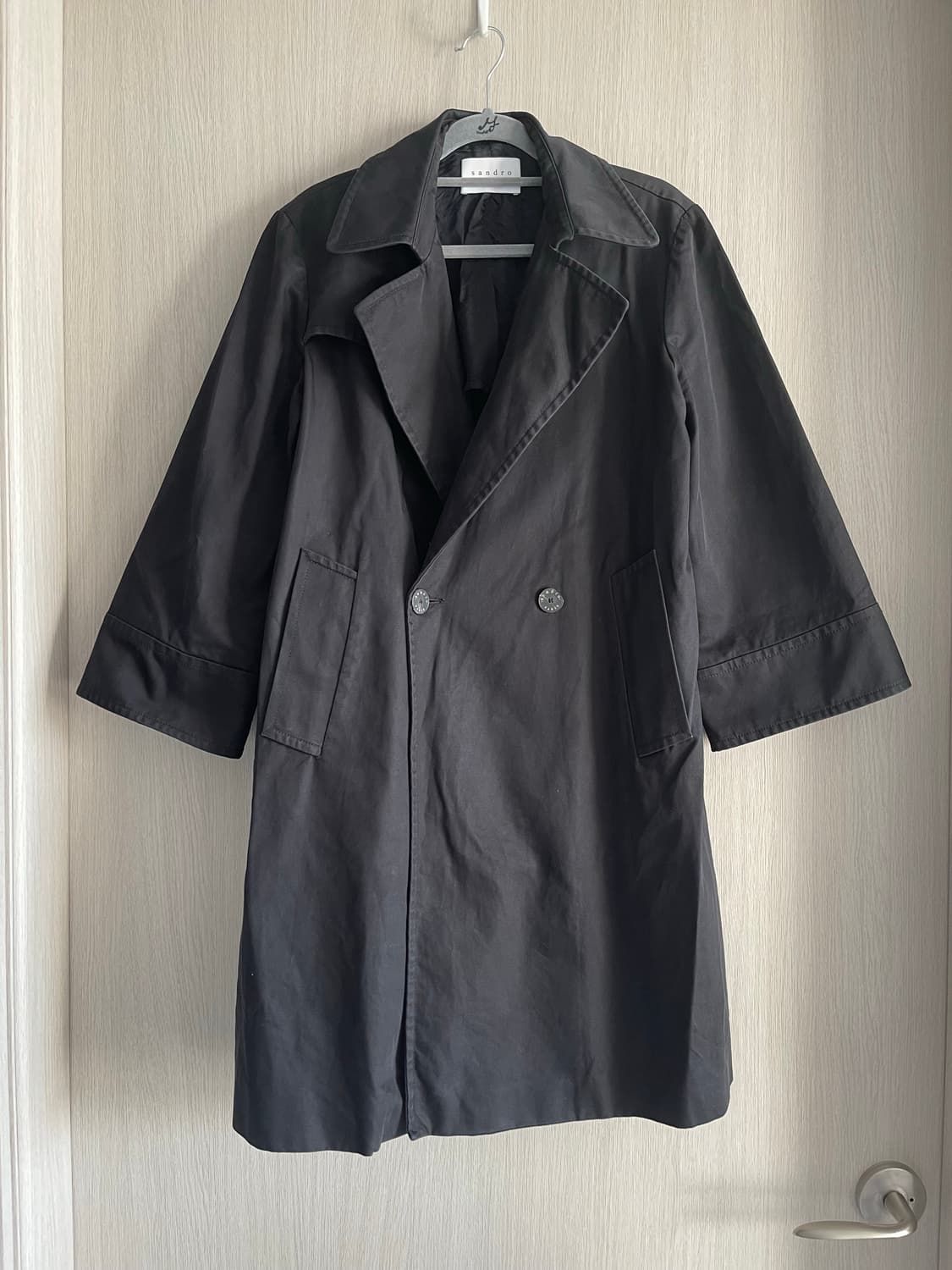 산드로 여성 블랙 트렌치 코트 38 상품이미지1