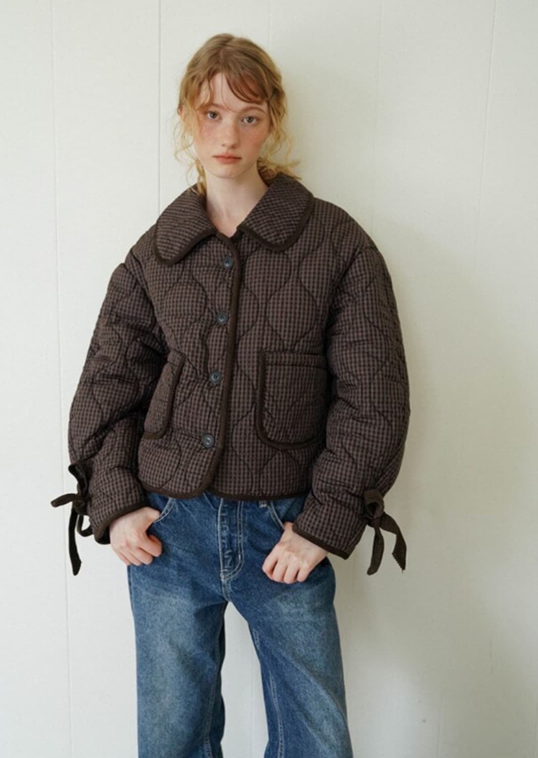 아멜리 퀼팅 푸퍼 자켓_브라운 상품이미지1