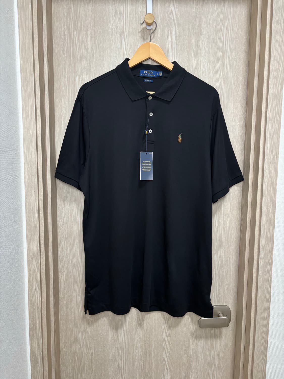 새상품)폴로 클래식핏 반팔카라티L(105)/블랙 상품이미지1