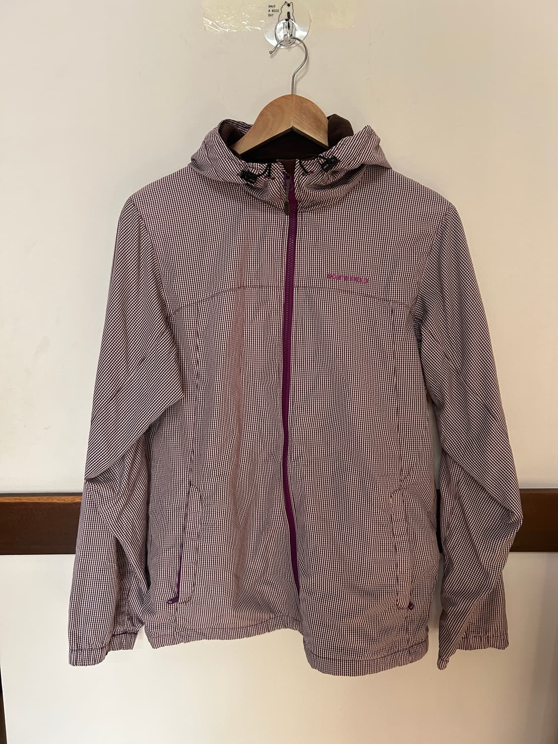 보라 체크 바람막이 상품이미지1