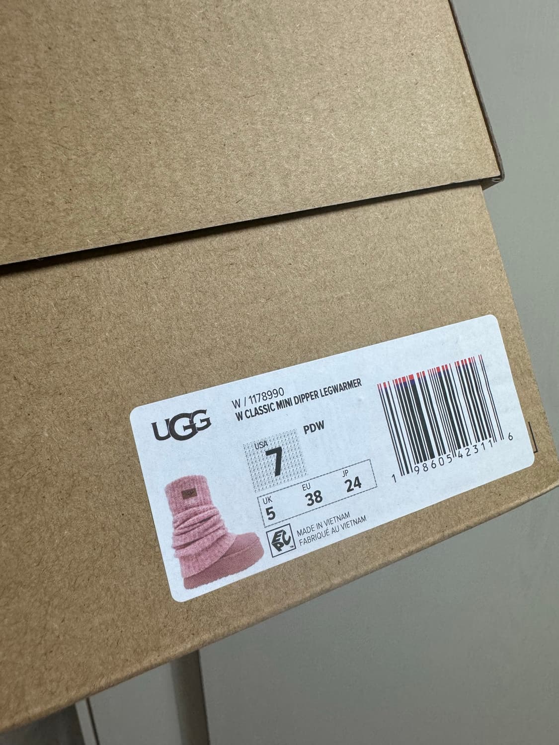 ugg 어그 클래식 미니 디퍼 레그워머 핑크 던 240 w7 상품이미지4