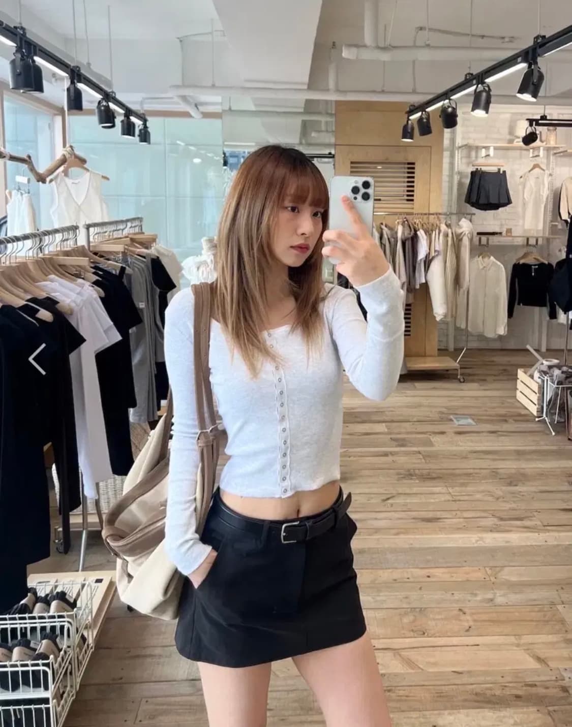 글로니 타오 리얼 스웨이드 호보 백 샌드 베이지 상품이미지7