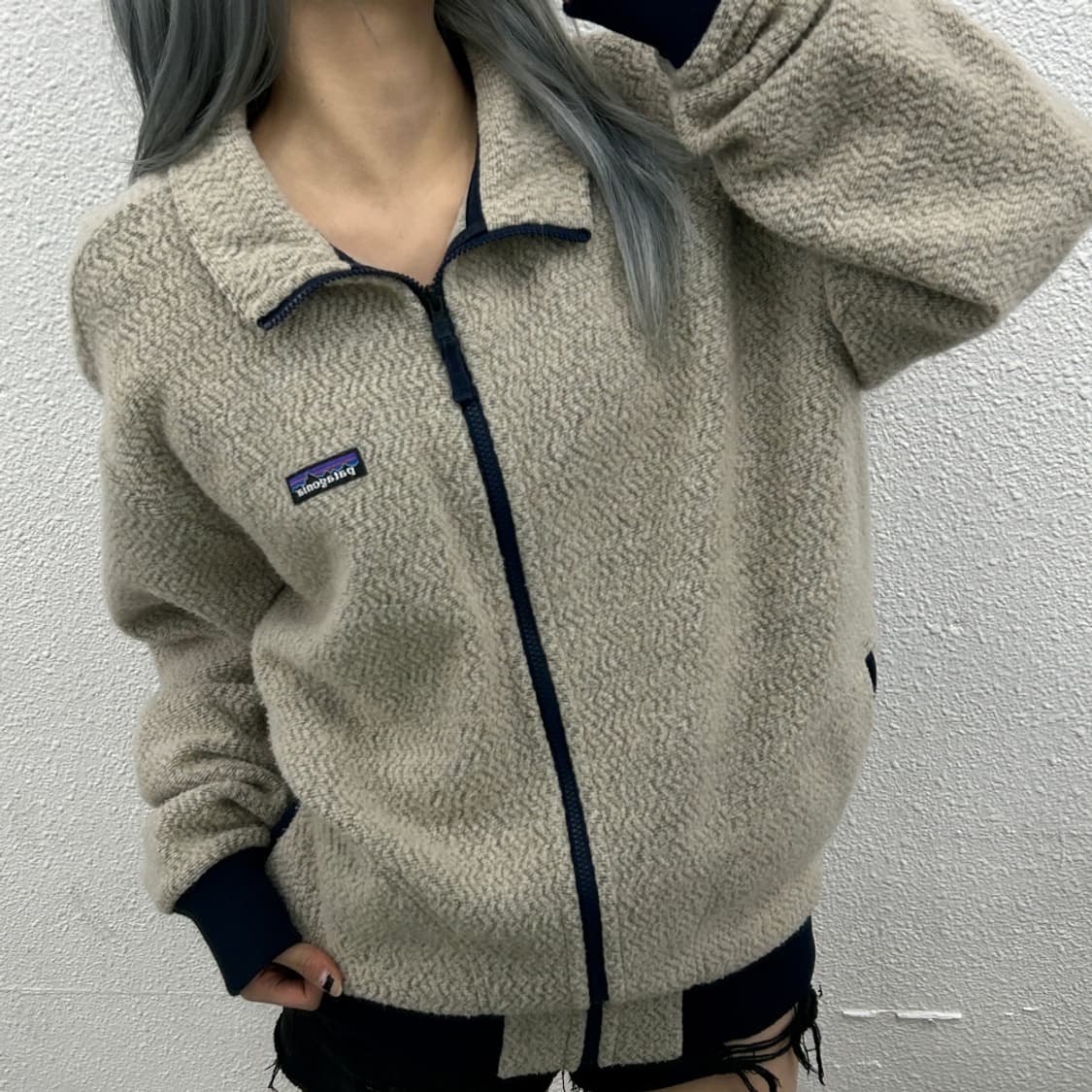 파타고니아 백멜란지 플리스 니트 집업 2XL 상품이미지2