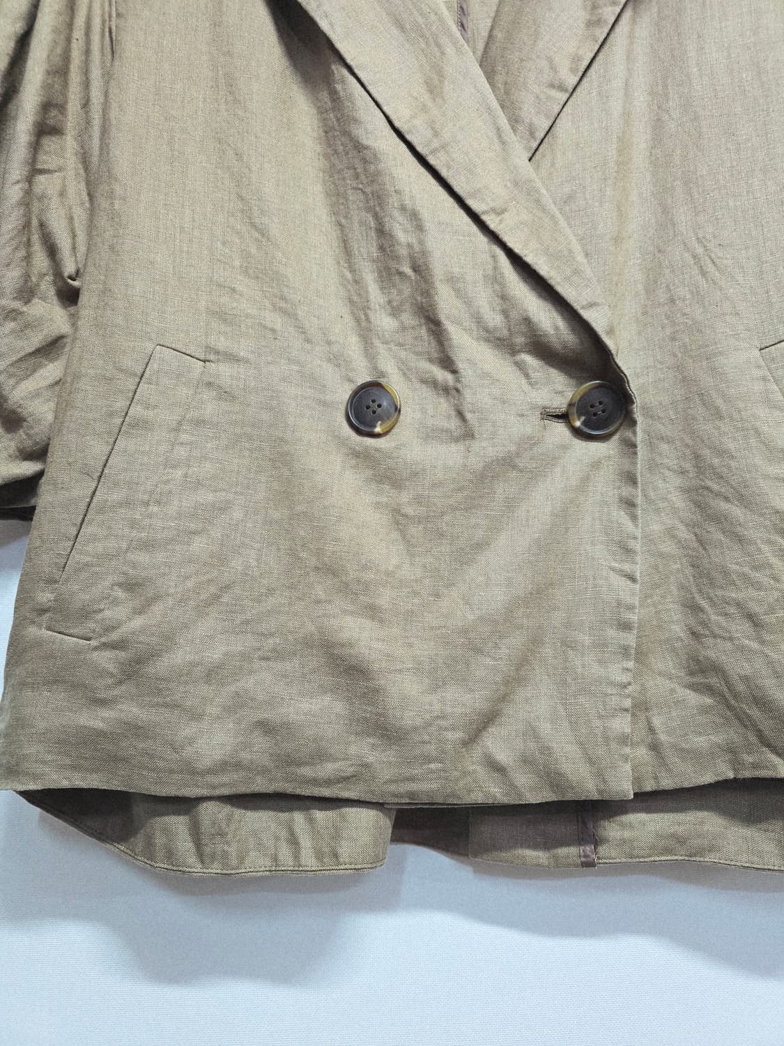 mare monte 브라운 하프 린넨 자켓 상품이미지3