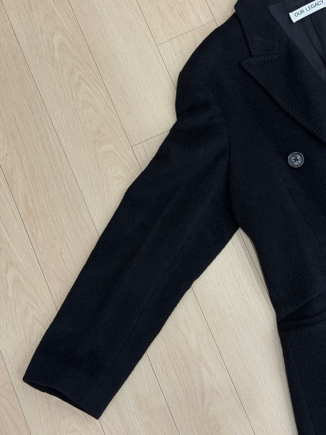 아워레가시 헤어리 울 웨일 코트 블랙 46사이즈 상품이미지7