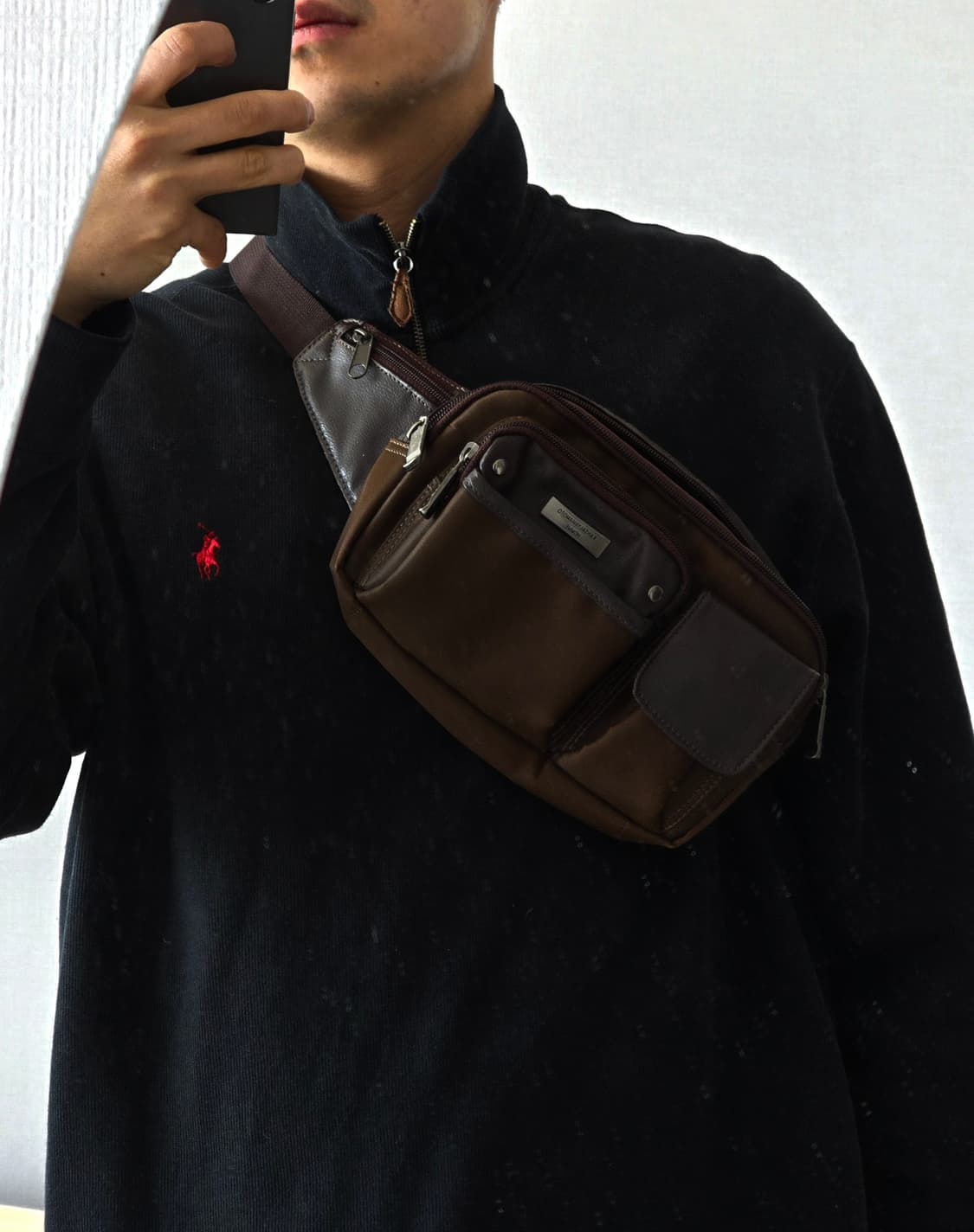 야마모토 간사이 포켓 브라운 숄더백 상품이미지2