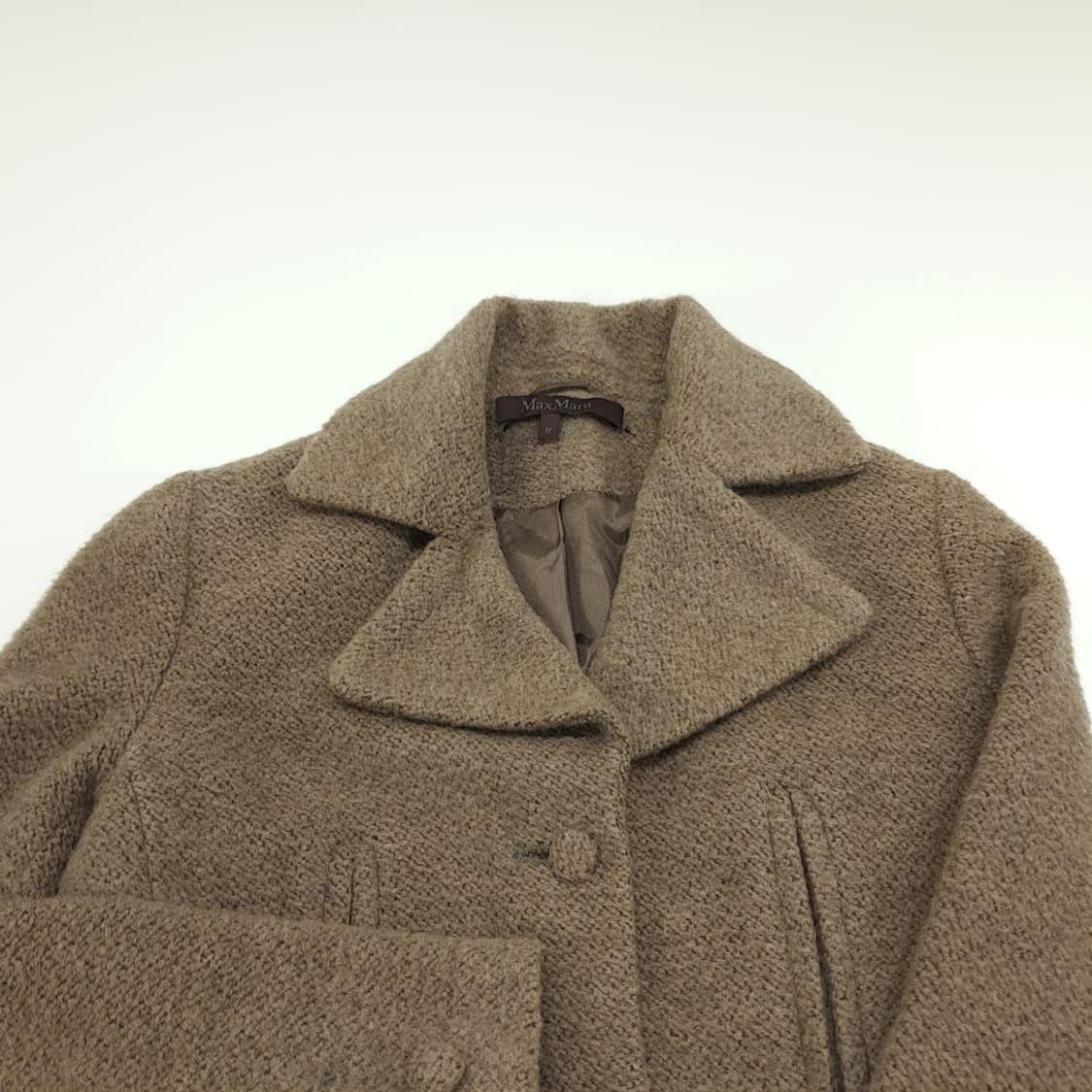 CN859W M 막스마라 알파카 슈퍼파인 캐시미어 블렌드 벨티드 코트 상품이미지3