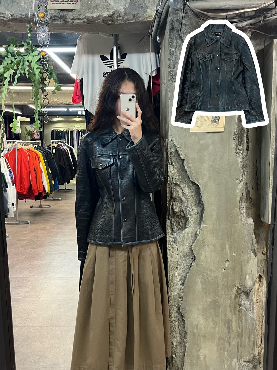 빈티지 양가죽 레더 자켓 다크그린  #csz1956 상품이미지1