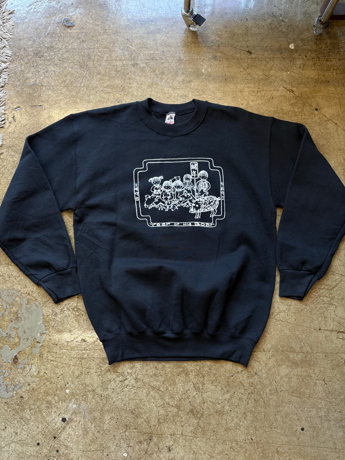 90s usa fruit of the loom 블랙 스웻 상품이미지2