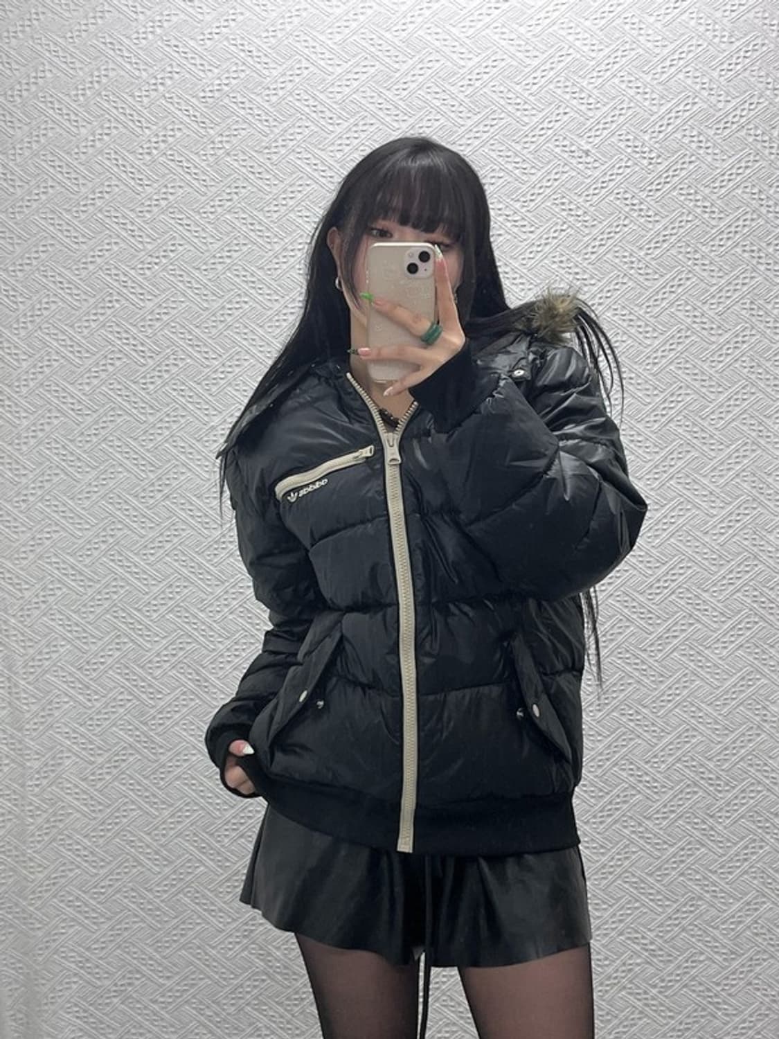 아디다스 올드스쿨 Y2K 갸루 대장급 털 패딩 자켓 100 C08974 상품이미지2