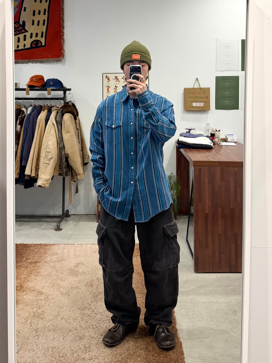 90s Wrangler 랭글러 웨스턴 스트라이프 셔츠 상품이미지2