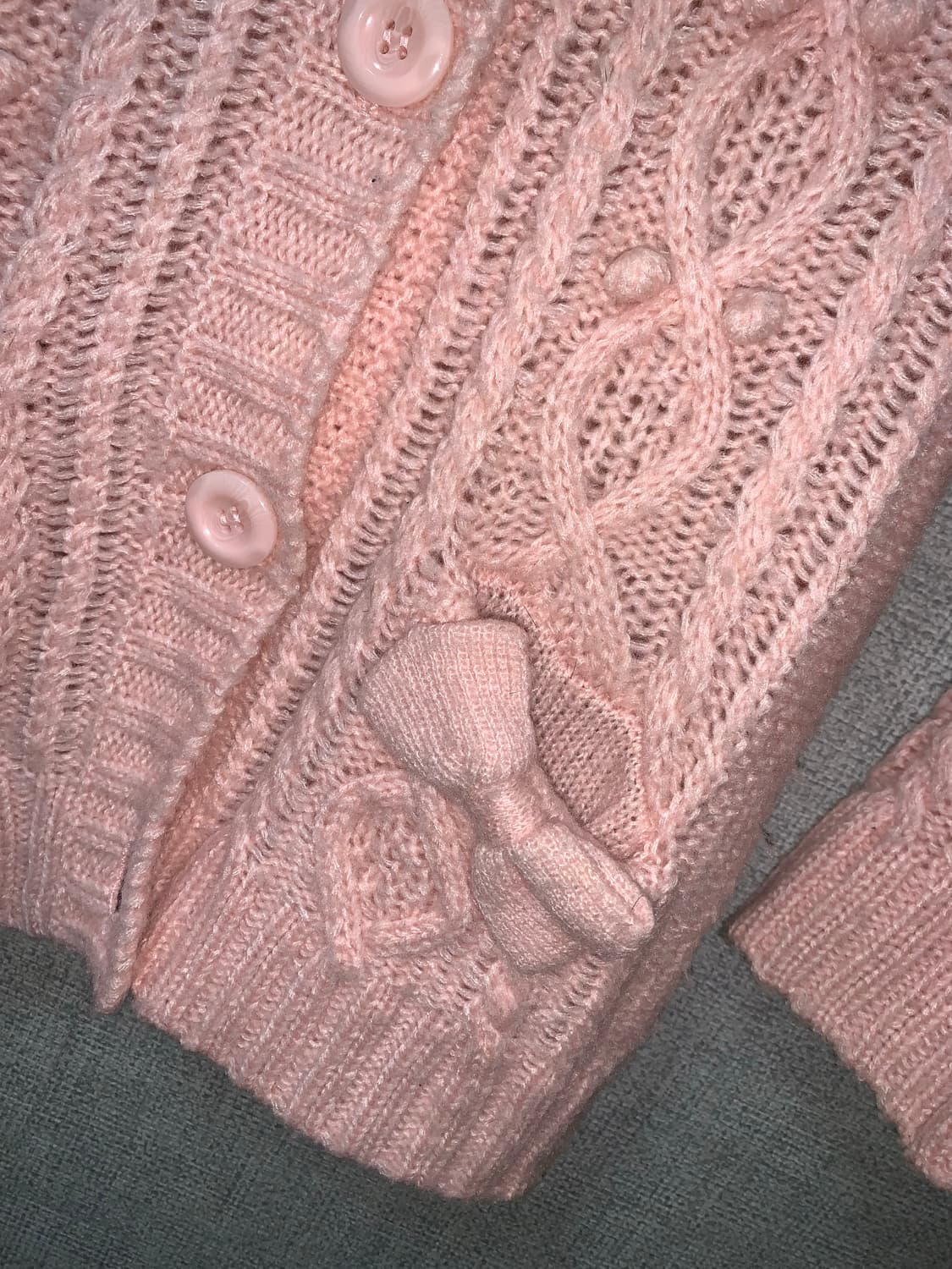 메조피아노 핑크 퍼 가디건 갸루 빈티지 일브 상품이미지4