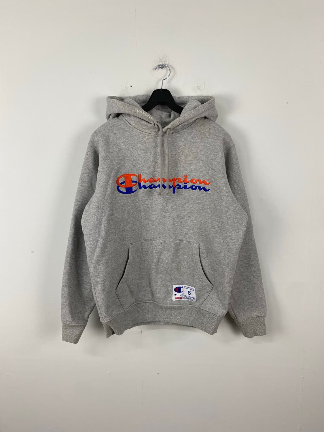 슈프림 x 챔피온 그레이 후드티 S <648> 상품이미지1