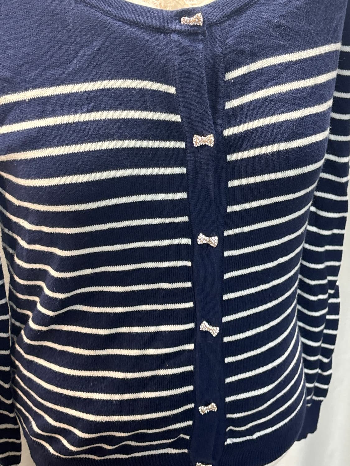 러블리st 리본 단추 네이비 가디건 상품이미지2