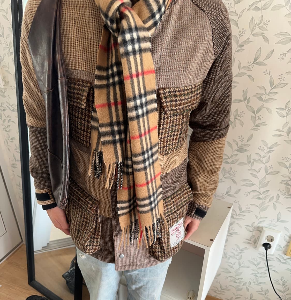 해리스트위드 패치워크 후드 자켓 XL(100-105) 상품이미지1