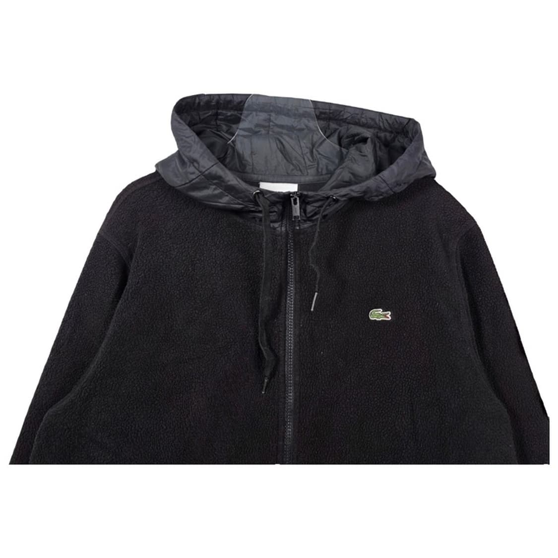 라코스테 쉐르파 플리스 후드 집업 자켓 블랙 상품이미지3