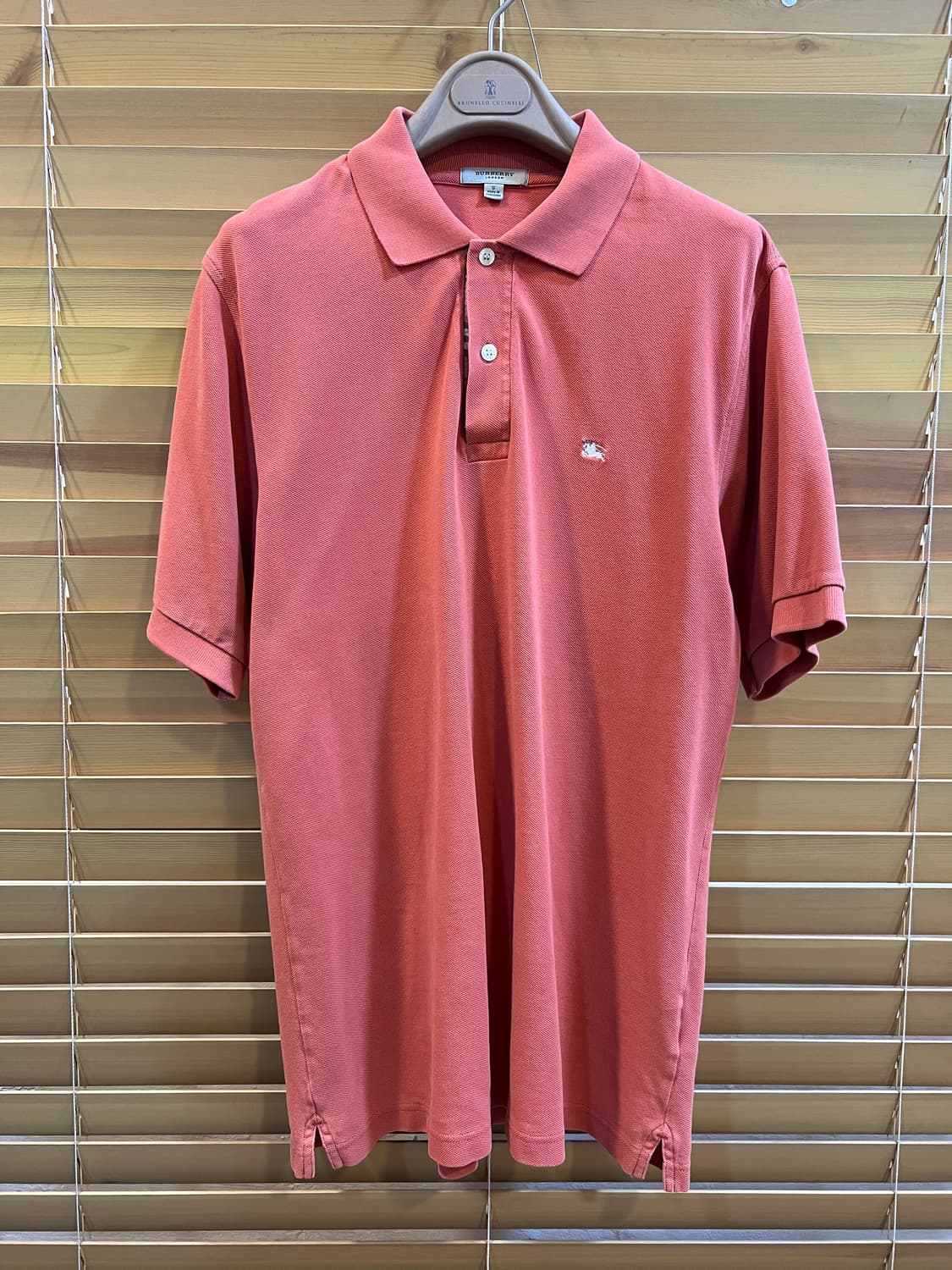 버버리 남성 코랄오렌지 PK카라반팔티셔츠 상품이미지2