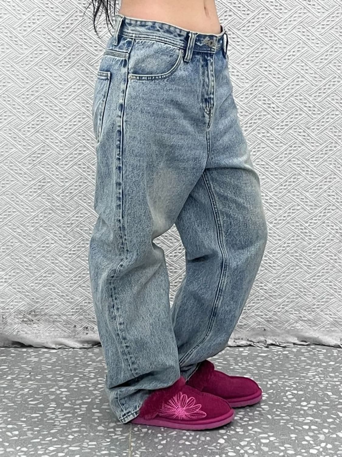 플랙 X OAM 빈티지 연청 오렌지패치 데님팬츠 32인치 C08191 상품이미지2