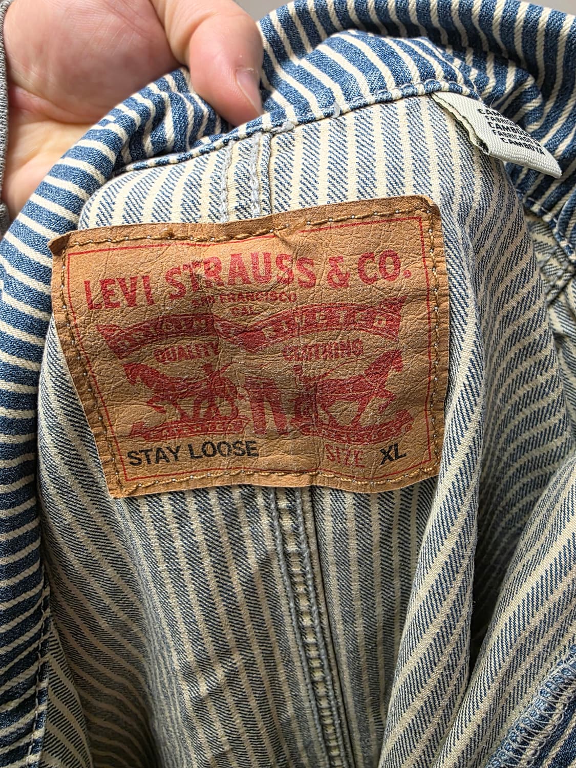 리바이스 스트라이프 히코리 데님 점프수트 커버올 XL 상품이미지10