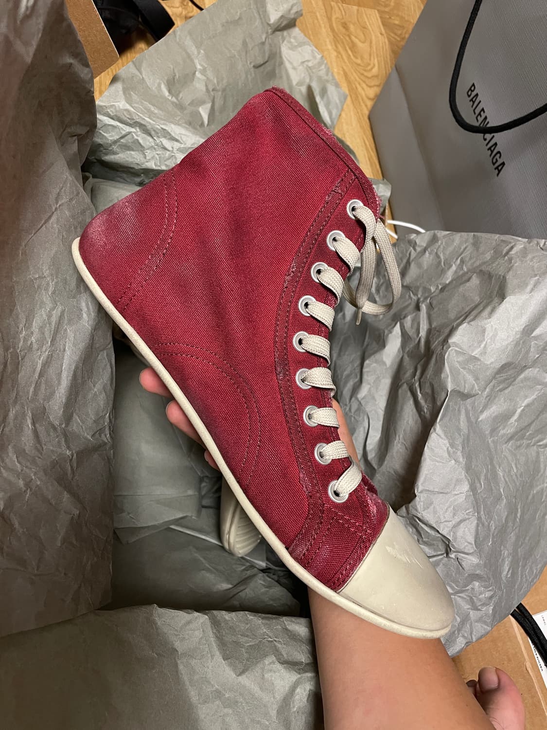 [41] 발렌시아가 울트라 플랫 하이탑 레드 상품이미지4