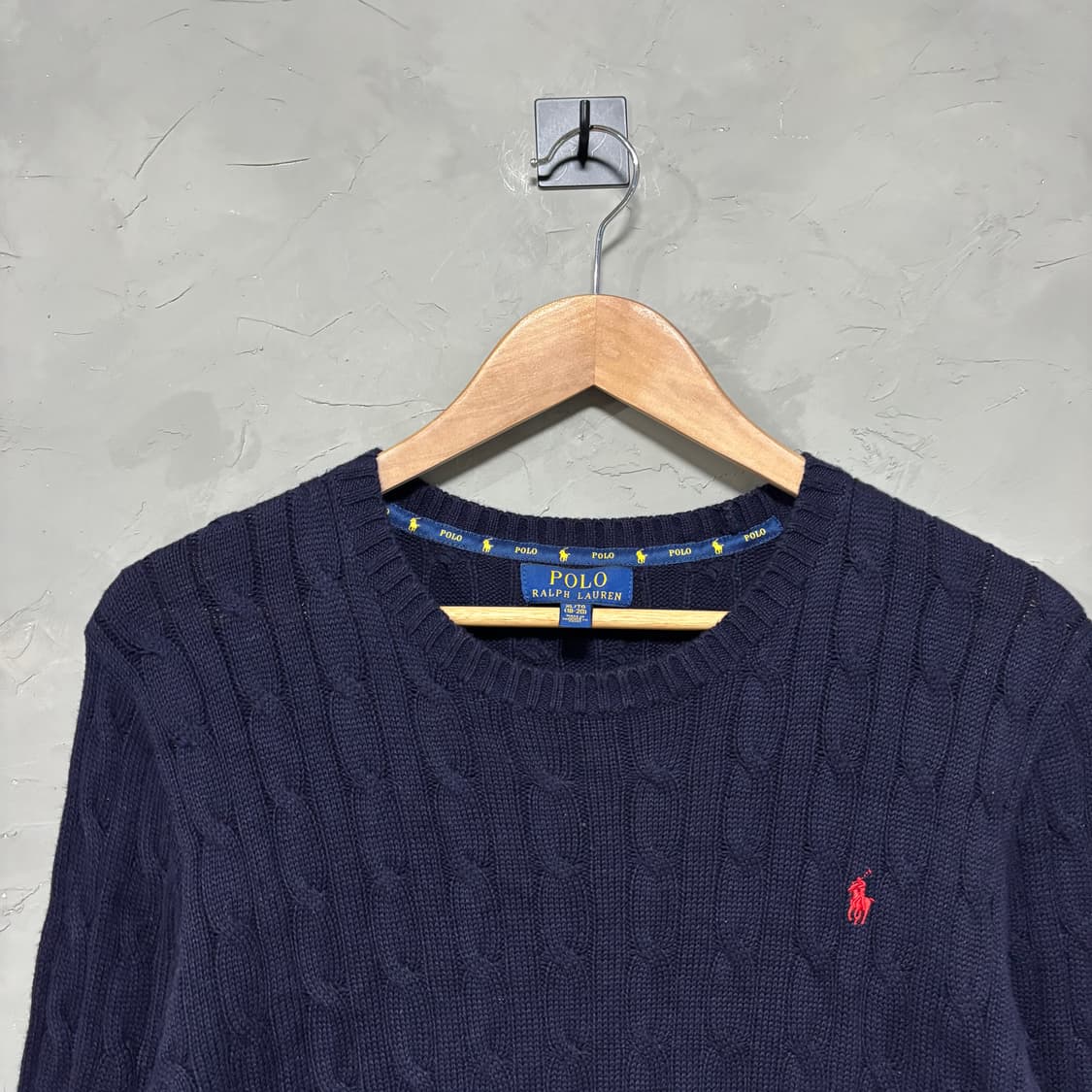 폴로 랄프로렌 신형 꽈배기 니트 네이비 상품이미지2