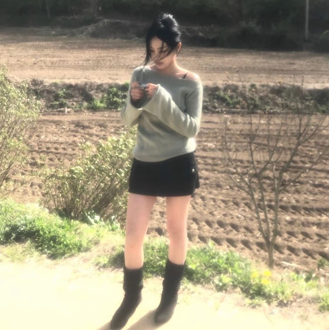 애즈온 매디 아일렛 니트 블랙 상품이미지5