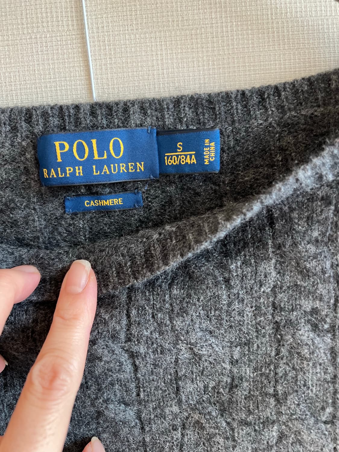폴로랄프로렌 보트넥니트 그레이 사이즈s 정품 상품이미지2