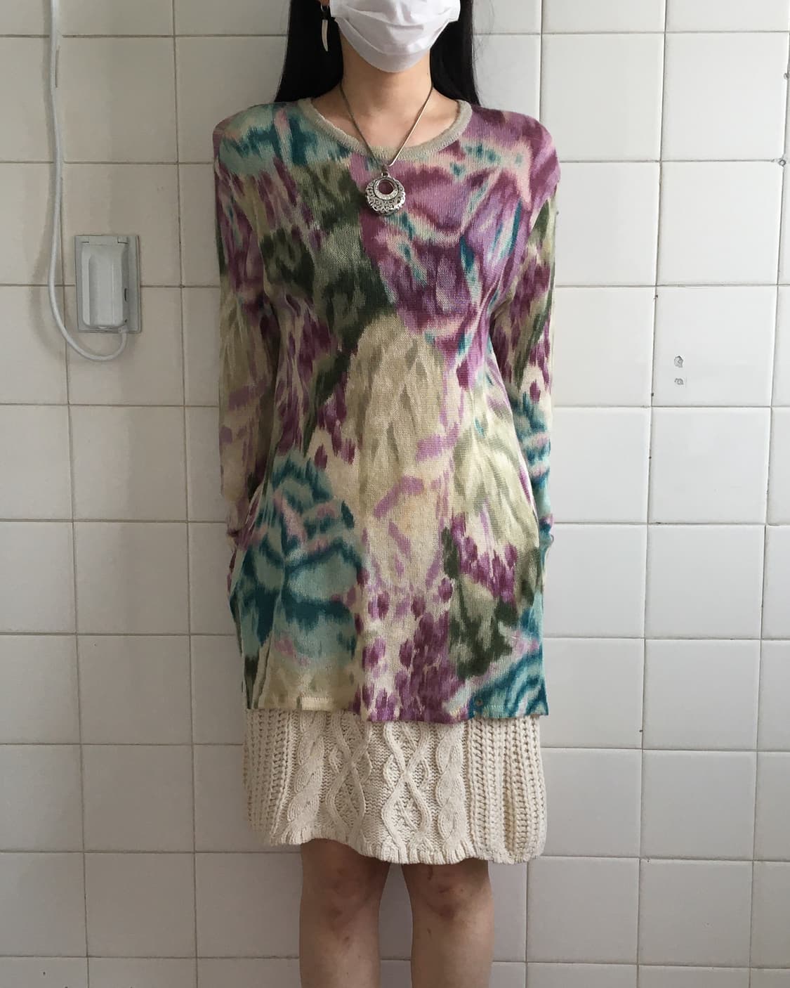 Cable pattern knit skirt 상품이미지3