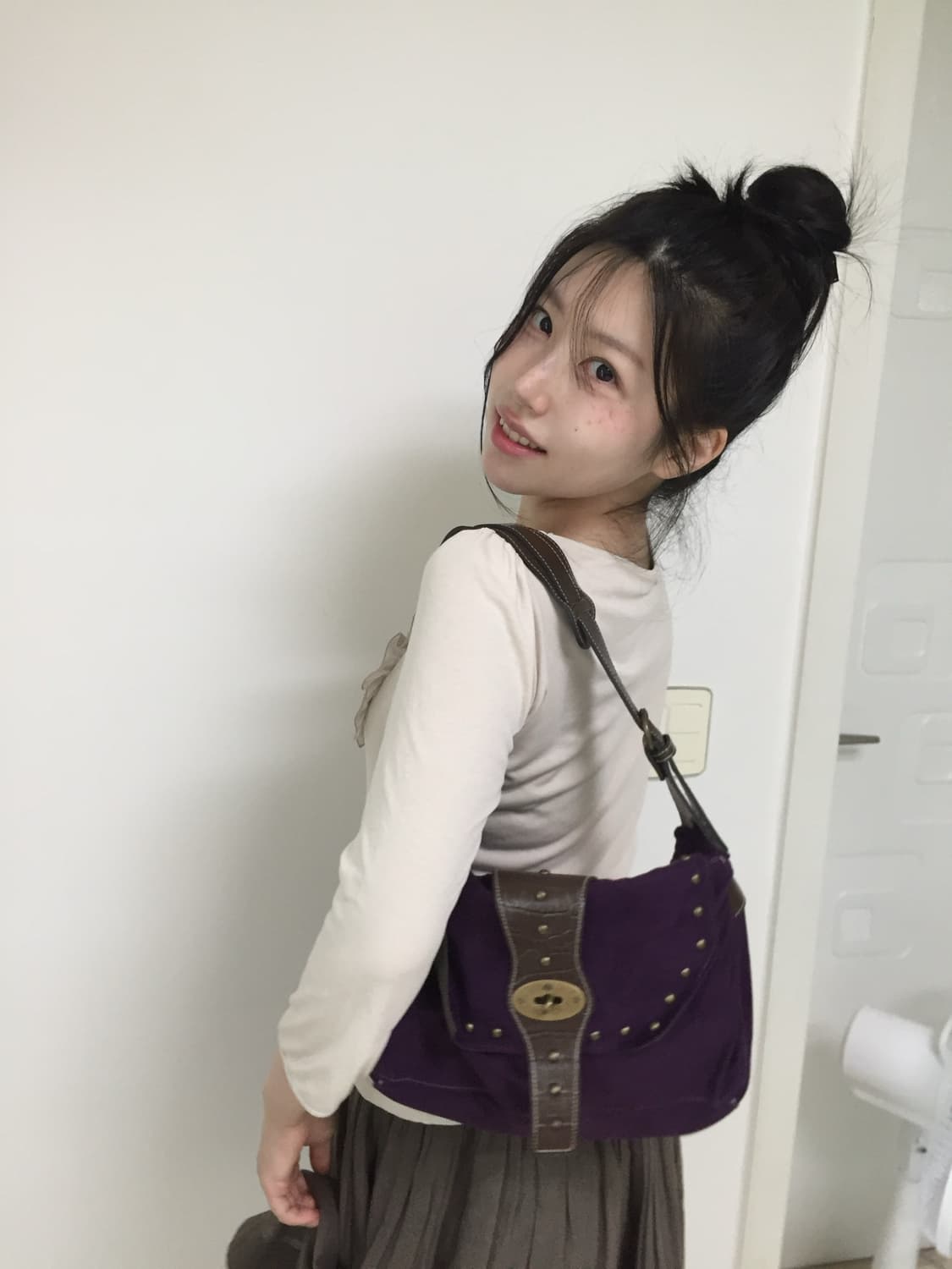 vintage velvet purple bag 상품이미지1