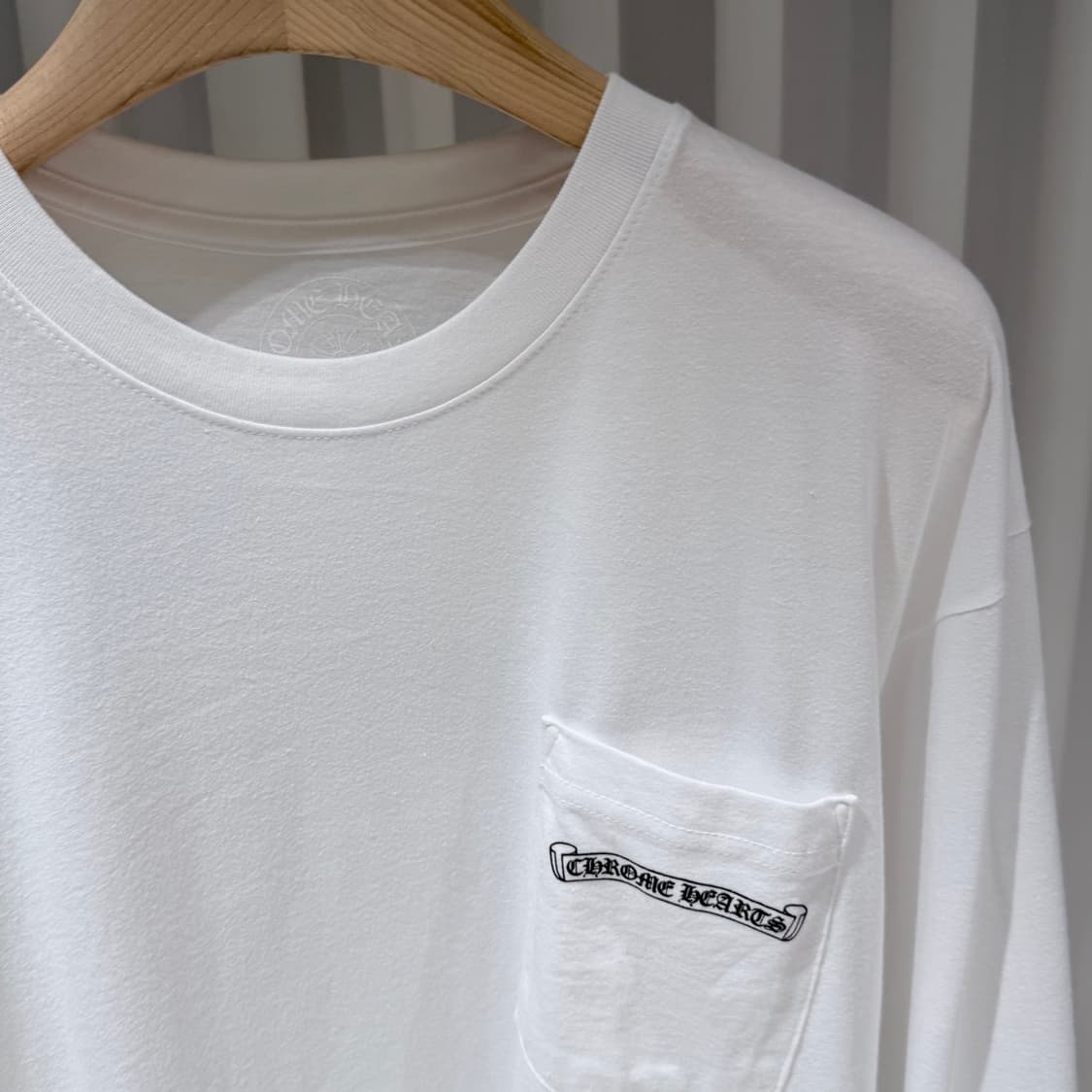 (S+급/XL) / 크롬하츠 USA 아치 백 로고 화이트 포켓 롱슬리브 상품이미지4