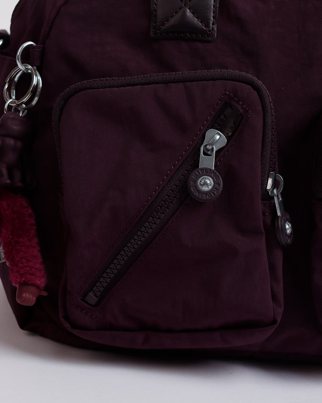 [Kipling] 버건디 멀티 포켓 나일론 토트백 상품이미지5