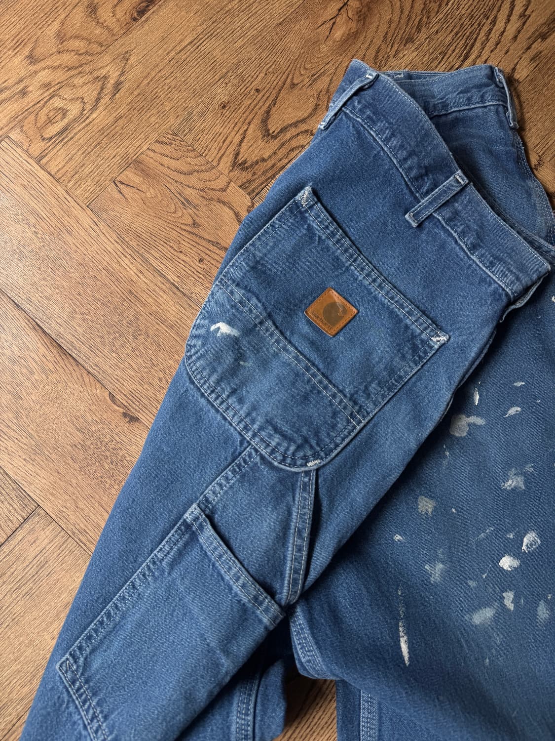 [34]칼하트 USA 빈티지 페인팅 싱글니 카펜터 워크 데님 팬츠 상품이미지4