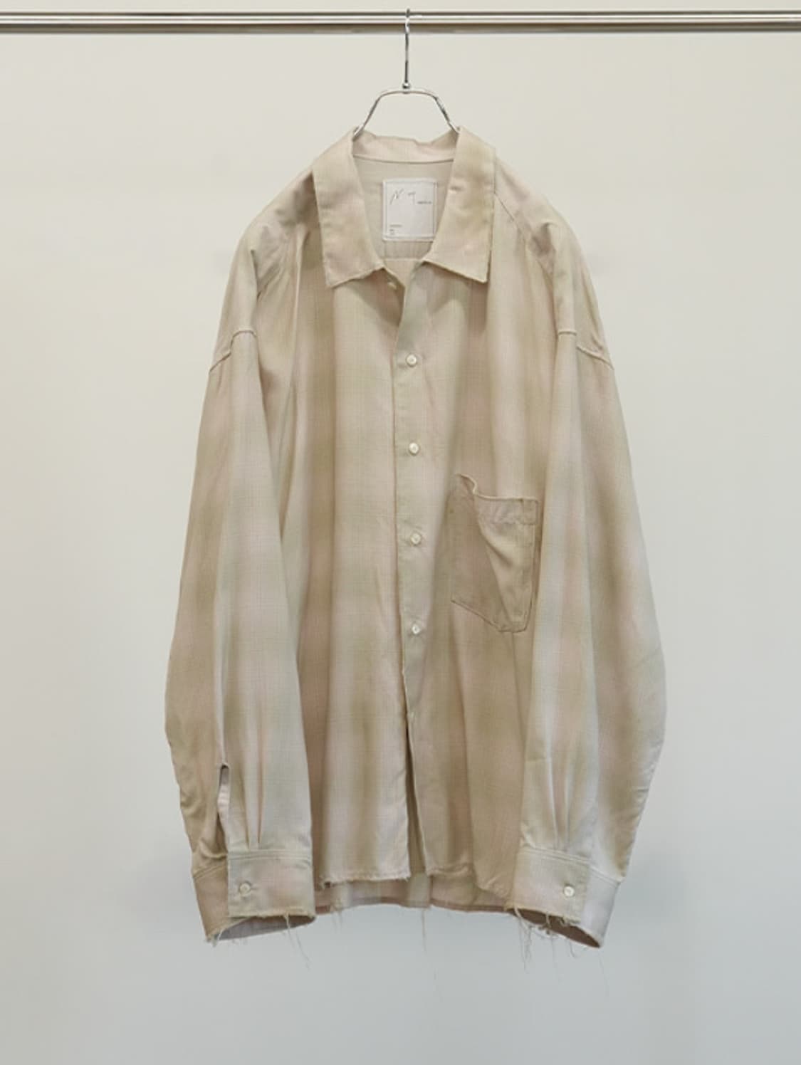 Ancellm ombre check shirts 1 size (pink) 상품이미지1