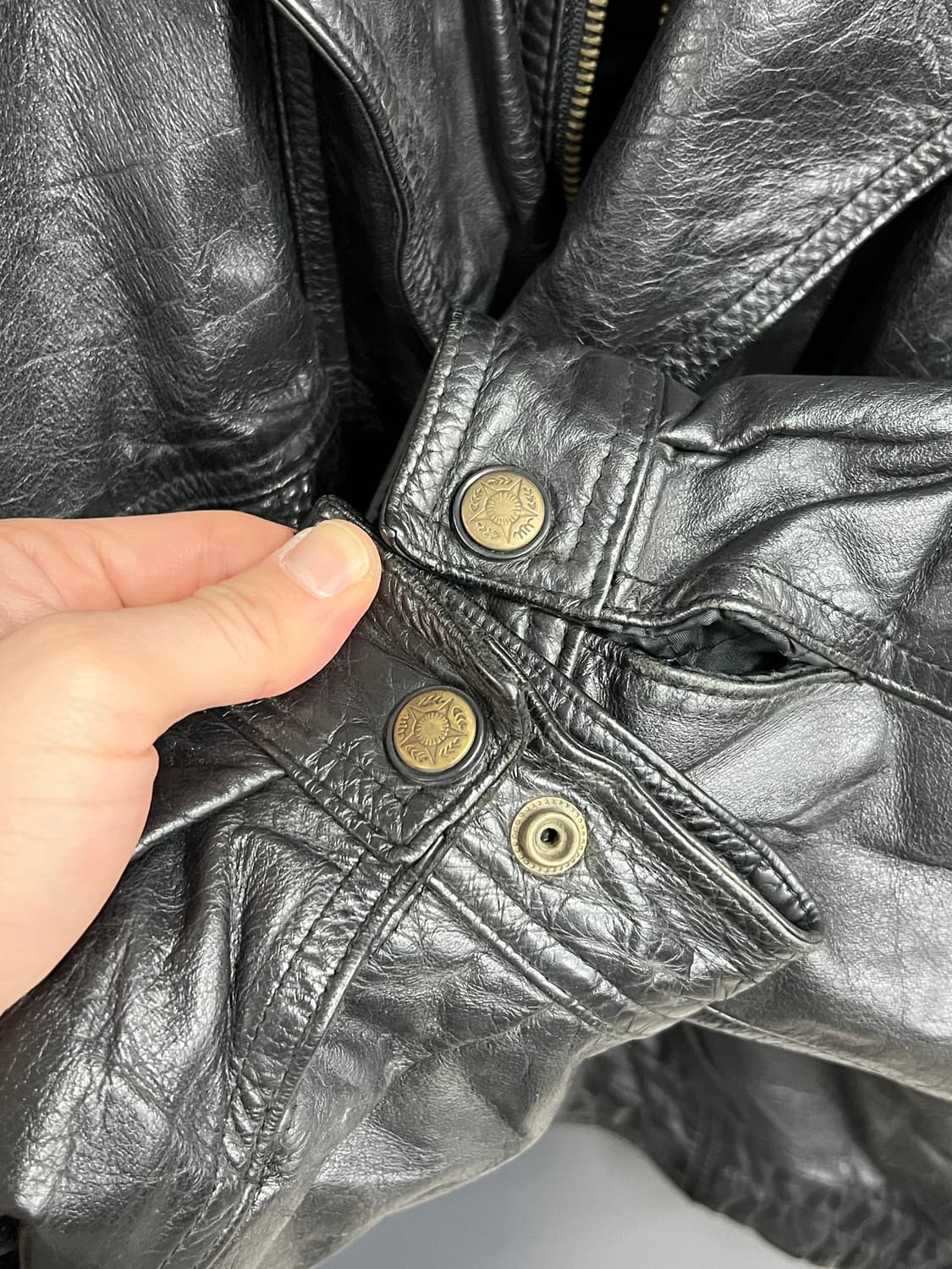 90s' AIperna Vintage 빈티지 램스킨 양가죽 레더 자켓 상품이미지5