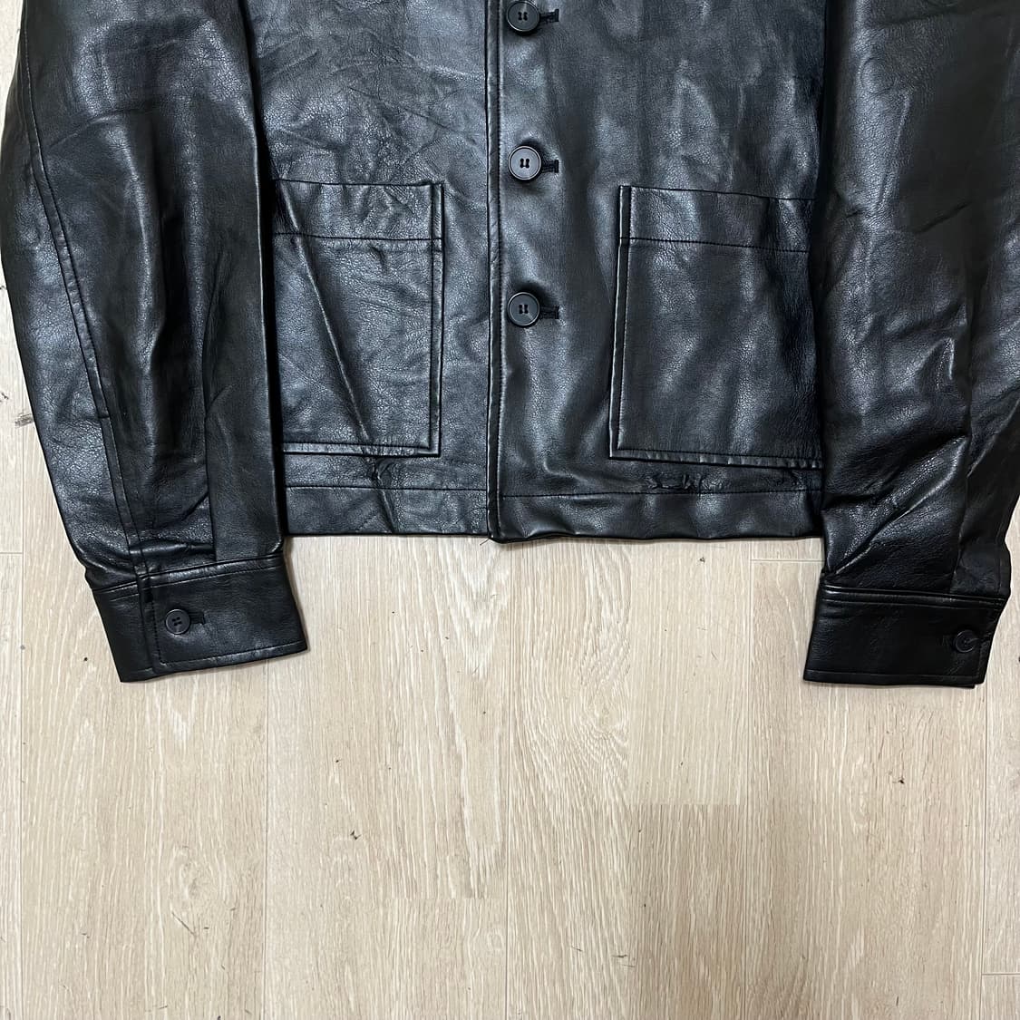 MUSUI 남성 싱글 포켓 가죽 자켓 FREE 상품이미지4