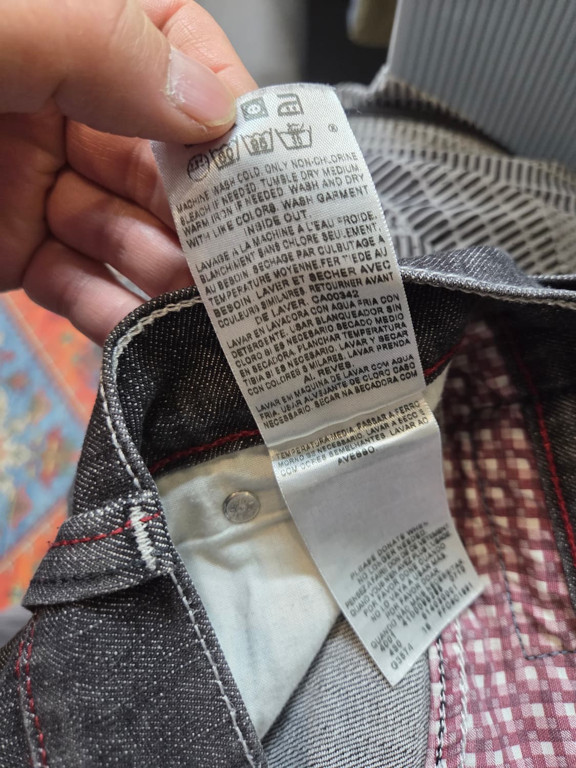 리바이스 빈티지 슬림 스트레이트 514 데님 흑청 팬츠 31 상품이미지6