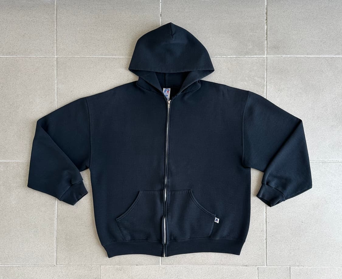 빈티지 러셀 후드집업 블랙 L 상품이미지1